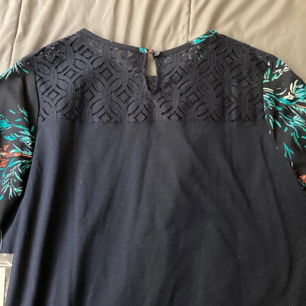 Medium Navy Floral Blouse